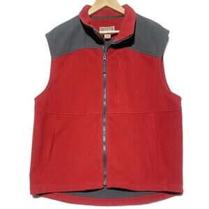 Duluth Trading Company Vest Men's Size Large Red With Gray Accent Full Zip
